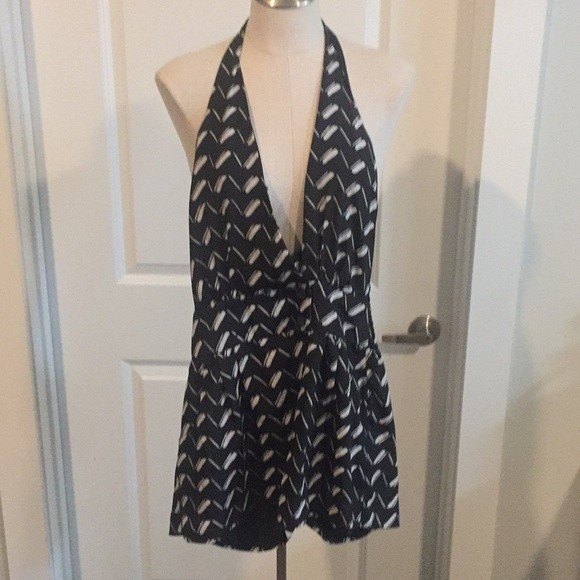 Bcbgeneration Halter Geo Print Romper - Picture 1 of 7